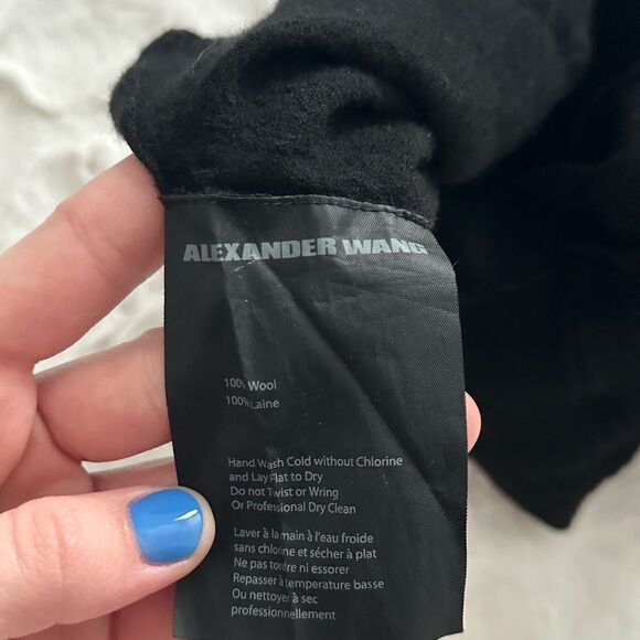 Alexander Wang 100% Wool High Neck Stretch Sleeveless Mini Dress Size Small. - Picture 9 of 9